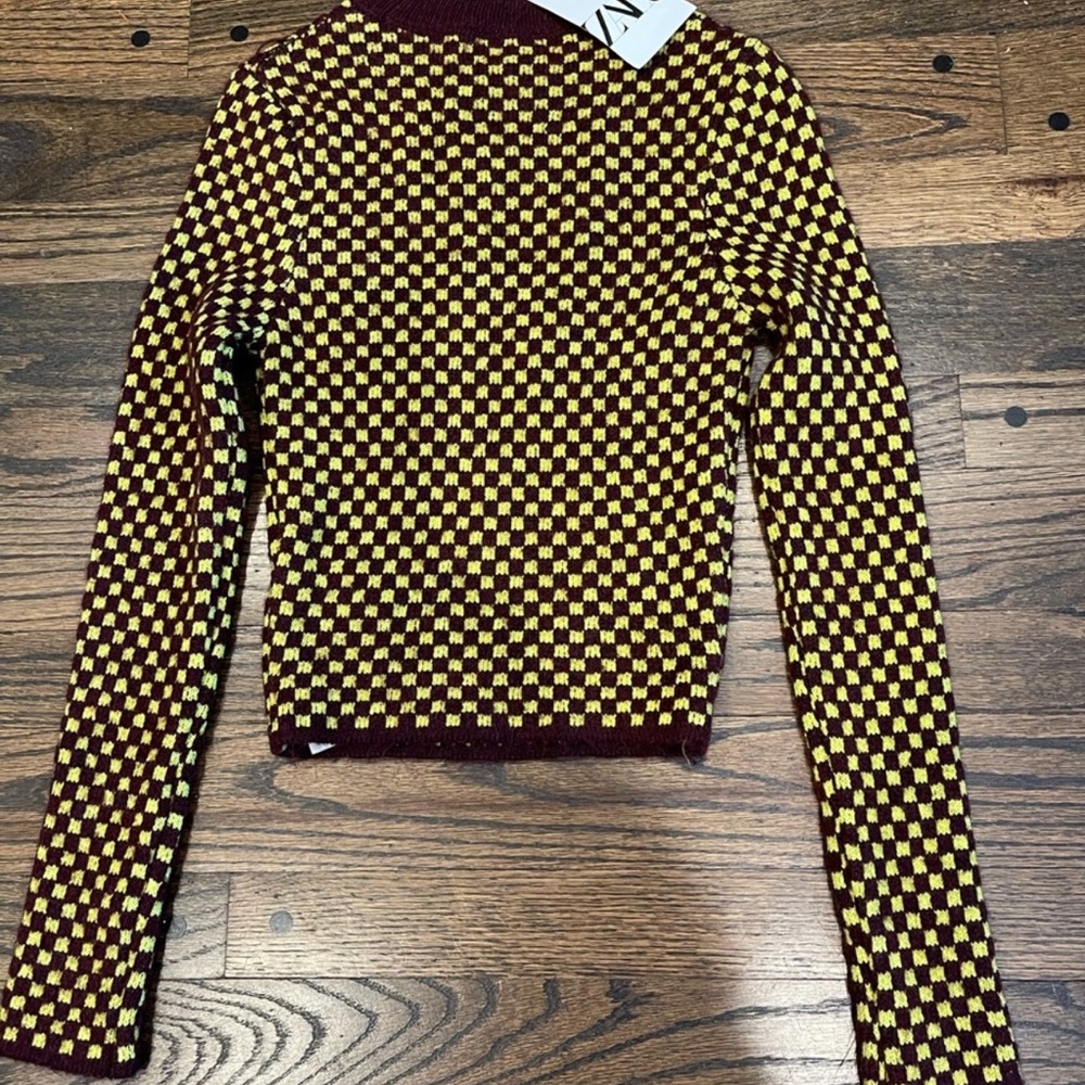 Zara NEW Cut Out Jacquard Sweater - Picture 3 of 4